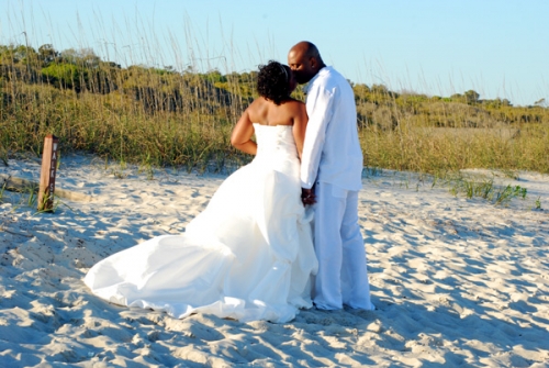 You have the option of taking wedding photos in the sand or a shot of 